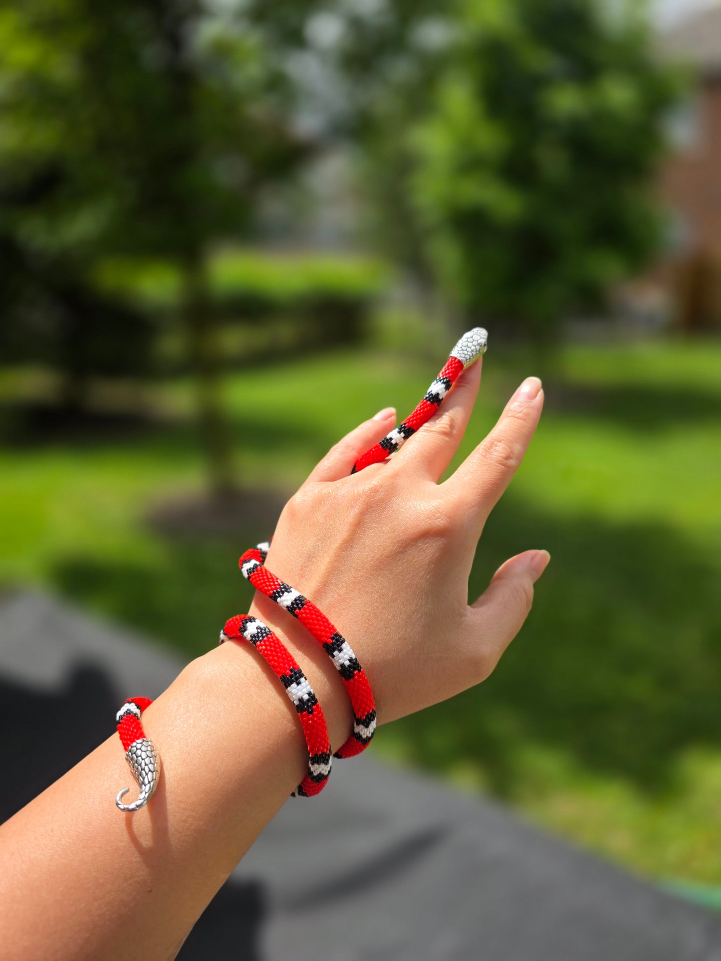 Coral Asp Transformer Necklace & Bracelet